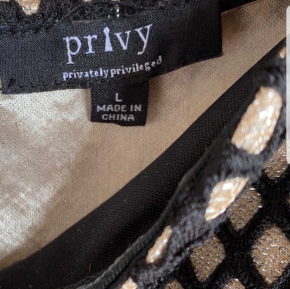 Privy Metallic Gold Fishnet Mini Dress Large - Picture 3 of 4